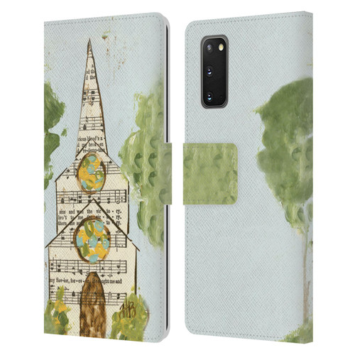 Haley Bush Church Painting Hymnal Page Leather Book Wallet Case Cover For Samsung Galaxy S20 / S20 5G