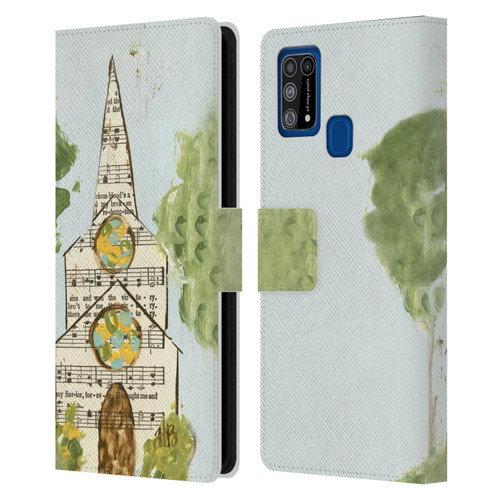 Haley Bush Church Painting Hymnal Page Leather Book Wallet Case Cover For Samsung Galaxy M31 (2020)