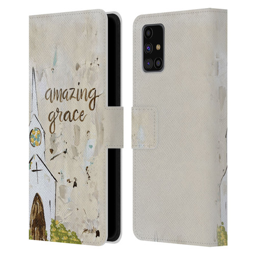 Haley Bush Church Painting Art Leather Book Wallet Case Cover For Samsung Galaxy M31s (2020)