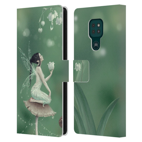 Rachel Anderson Pixies Lily Of The Valley Leather Book Wallet Case Cover For Motorola Moto G9 Play