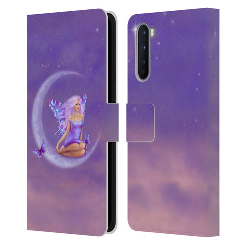 Rachel Anderson Pixies Lavender Moon Leather Book Wallet Case Cover For OnePlus Nord 5G