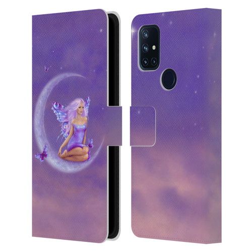 Rachel Anderson Pixies Lavender Moon Leather Book Wallet Case Cover For OnePlus Nord N10 5G