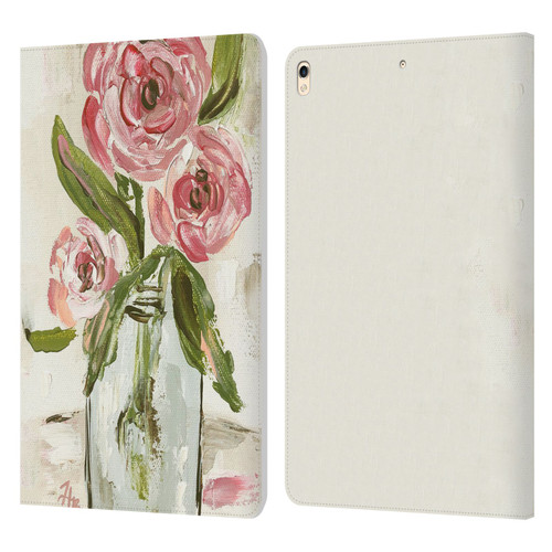 Haley Bush Floral Painting Pink Vase Leather Book Wallet Case Cover For Apple iPad Pro 10.5 (2017)