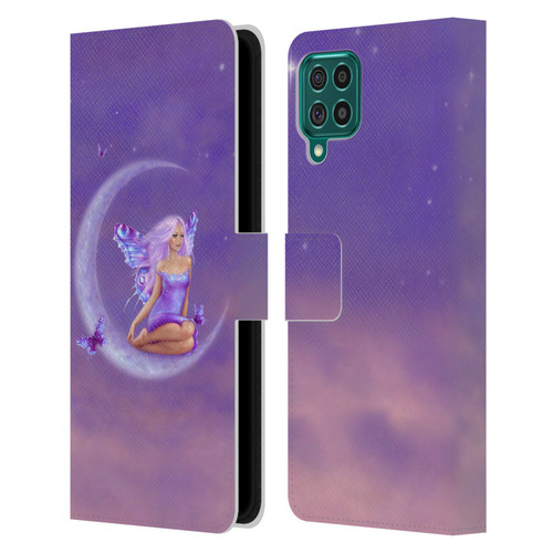 Rachel Anderson Pixies Lavender Moon Leather Book Wallet Case Cover For Samsung Galaxy F62 (2021)