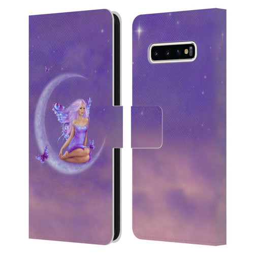 Rachel Anderson Pixies Lavender Moon Leather Book Wallet Case Cover For Samsung Galaxy S10+ / S10 Plus