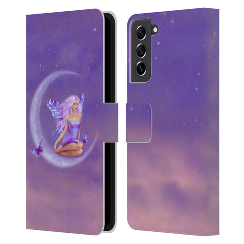 Rachel Anderson Pixies Lavender Moon Leather Book Wallet Case Cover For Samsung Galaxy S21 FE 5G