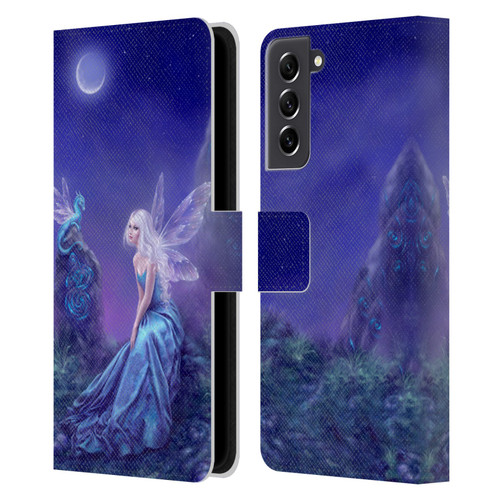 Rachel Anderson Pixies Luminescent Leather Book Wallet Case Cover For Samsung Galaxy S21 FE 5G