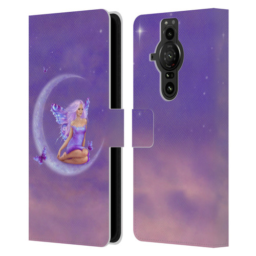 Rachel Anderson Pixies Lavender Moon Leather Book Wallet Case Cover For Sony Xperia Pro-I
