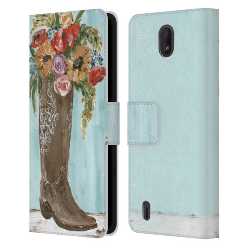 Haley Bush Floral Painting Boot Leather Book Wallet Case Cover For Nokia C01 Plus/C1 2nd Edition