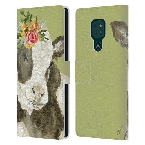 Haley Bush Floral Painting Boot Leather Book Wallet Case Cover For Motorola Moto G9 Play