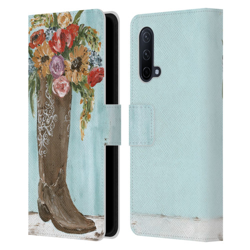 Haley Bush Floral Painting Boot Leather Book Wallet Case Cover For OnePlus Nord CE 5G