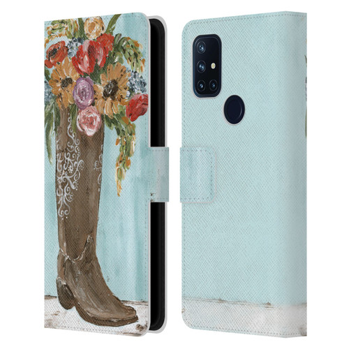 Haley Bush Floral Painting Boot Leather Book Wallet Case Cover For OnePlus Nord N10 5G
