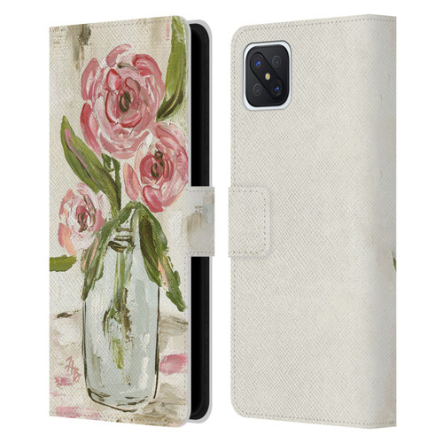 Haley Bush Floral Painting Colorful Leather Book Wallet Case Cover For OPPO Reno4 Z 5G