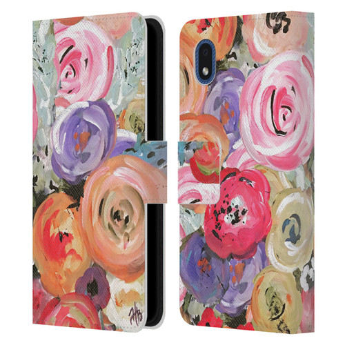 Haley Bush Floral Painting Colorful Leather Book Wallet Case Cover For Samsung Galaxy A01 Core (2020)