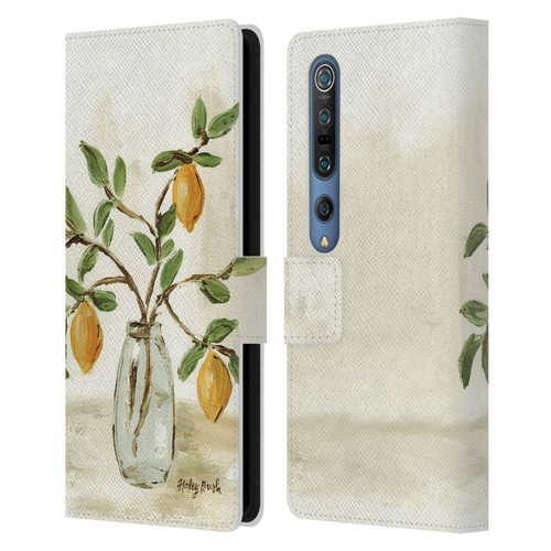 Haley Bush Floral Painting Lemon Branch Vase Leather Book Wallet Case Cover For Xiaomi Mi 10 5G / Mi 10 Pro 5G