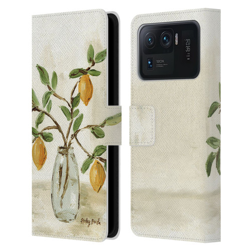 Haley Bush Floral Painting Lemon Branch Vase Leather Book Wallet Case Cover For Xiaomi Mi 11 Ultra