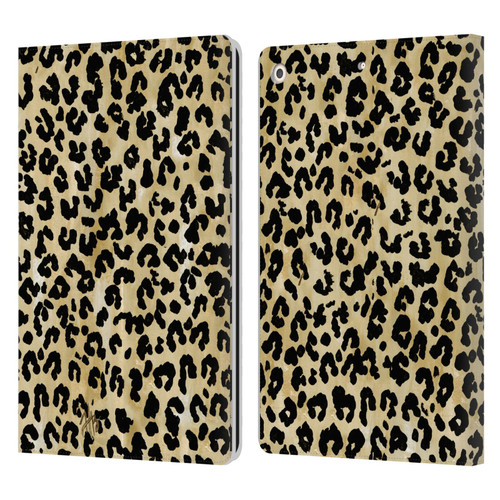 Haley Bush Pattern Painting Leopard Print Leather Book Wallet Case Cover For Apple iPad 10.2 2019/2020/2021