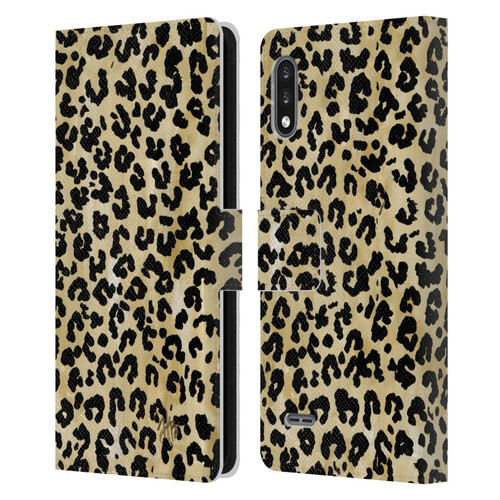 Haley Bush Pattern Painting Leopard Print Leather Book Wallet Case Cover For LG K22