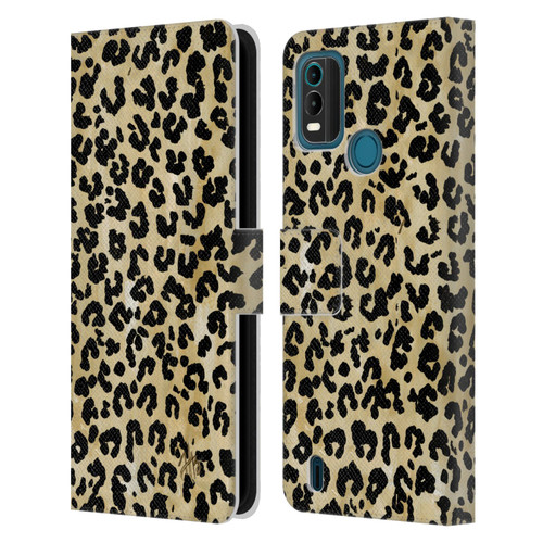 Haley Bush Pattern Painting Leopard Print Leather Book Wallet Case Cover For Nokia G11 Plus