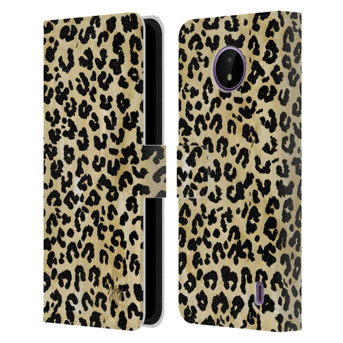 Haley Bush Pattern Painting Leopard Print Leather Book Wallet Case Cover For Nokia C10 / C20
