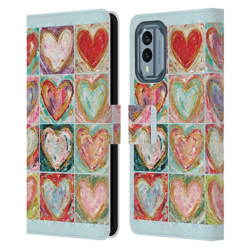 Haley Bush Pattern Painting Hearts Leather Book Wallet Case Cover For Nokia X30