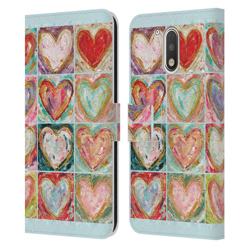 Haley Bush Pattern Painting Hearts Leather Book Wallet Case Cover For Motorola Moto G41
