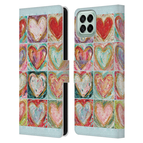 Haley Bush Pattern Painting Hearts Leather Book Wallet Case Cover For Samsung Galaxy M53 (2022)