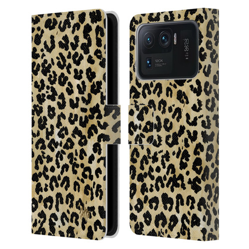 Haley Bush Pattern Painting Leopard Print Leather Book Wallet Case Cover For Xiaomi Mi 11 Ultra