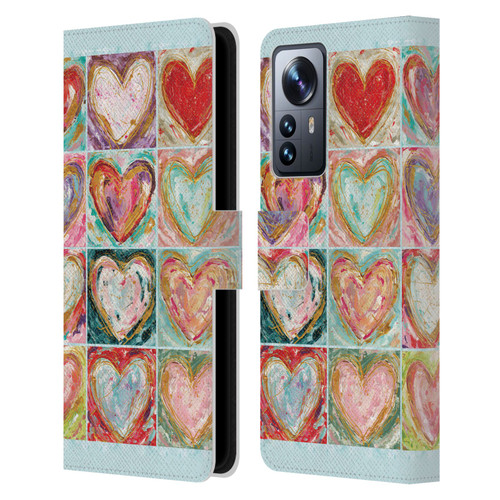 Haley Bush Pattern Painting Hearts Leather Book Wallet Case Cover For Xiaomi 12 Pro