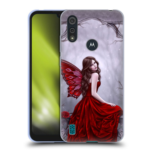 Rachel Anderson Fairies Winter Rose Soft Gel Case for Motorola Moto E6s (2020)