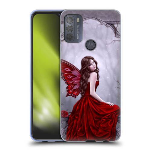 Rachel Anderson Fairies Winter Rose Soft Gel Case for Motorola Moto G50