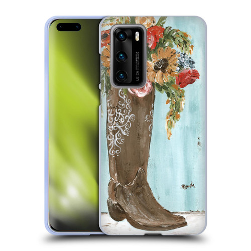 Haley Bush Floral Painting Boot Soft Gel Case for Huawei P40 5G