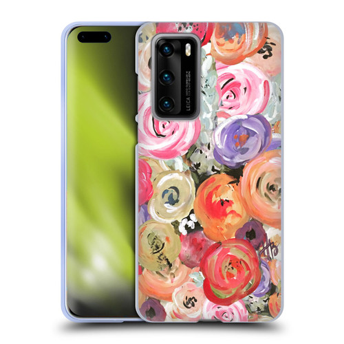 Haley Bush Floral Painting Colorful Soft Gel Case for Huawei P40 5G