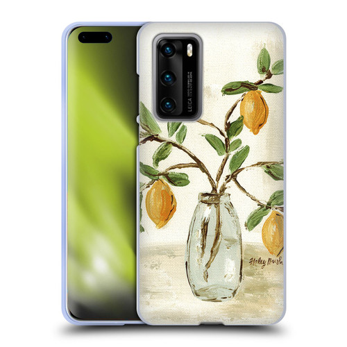 Haley Bush Floral Painting Lemon Branch Vase Soft Gel Case for Huawei P40 5G