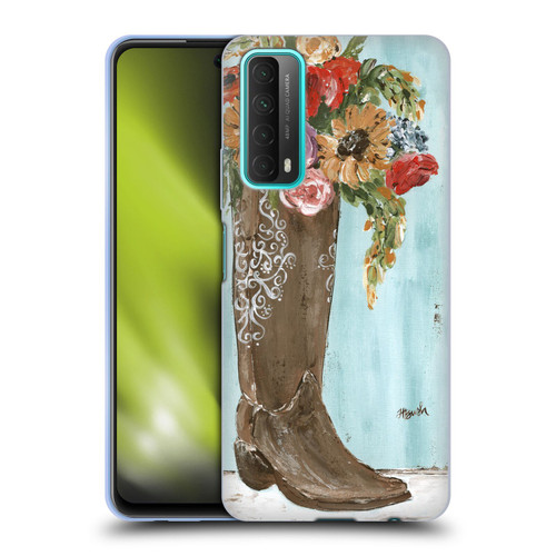 Haley Bush Floral Painting Boot Soft Gel Case for Huawei P Smart (2021)