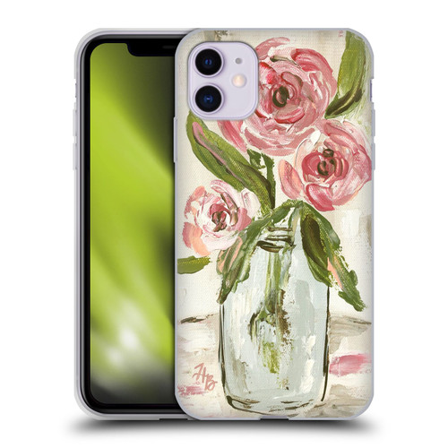 Haley Bush Floral Painting Pink Vase Soft Gel Case for Apple iPhone 11