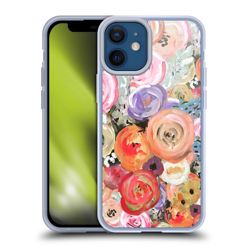 Haley Bush Floral Painting Colorful Soft Gel Case for Apple iPhone 12 Mini