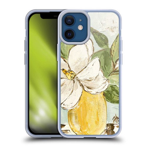 Haley Bush Floral Painting Magnolia Yellow Vase Soft Gel Case for Apple iPhone 12 Mini