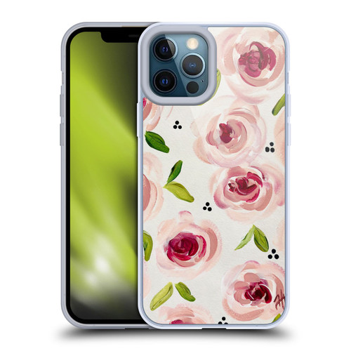 Haley Bush Floral Painting Pink Pattern Soft Gel Case for Apple iPhone 12 Pro Max