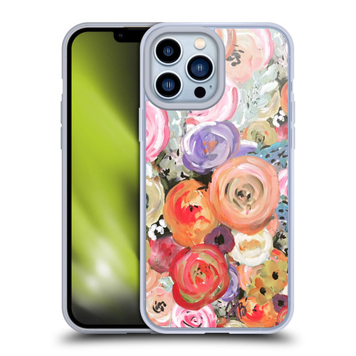 Haley Bush Floral Painting Colorful Soft Gel Case for Apple iPhone 13 Pro Max