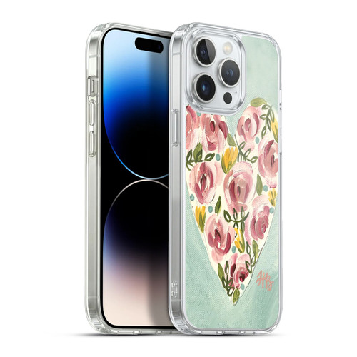 Haley Bush Floral Painting Valentine Heart Soft Gel Case for Apple iPhone 13 Pro Max & MagSafe