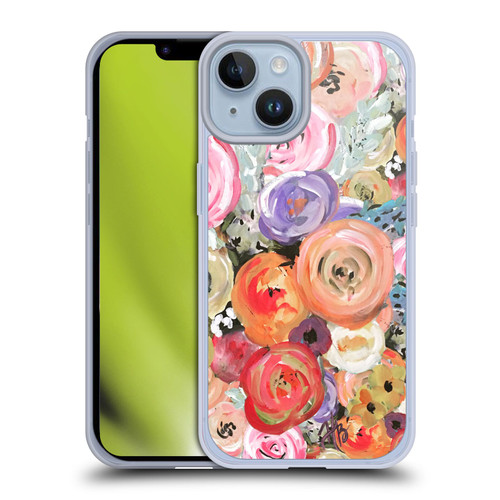 Haley Bush Floral Painting Colorful Soft Gel Case for Apple iPhone 14