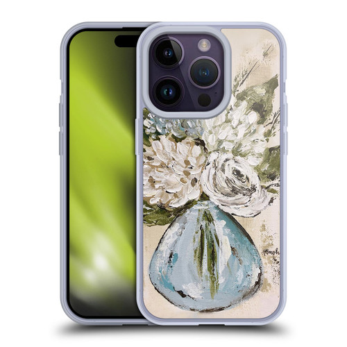 Haley Bush Floral Painting Blue And White Vase Soft Gel Case for Apple iPhone 14 Pro