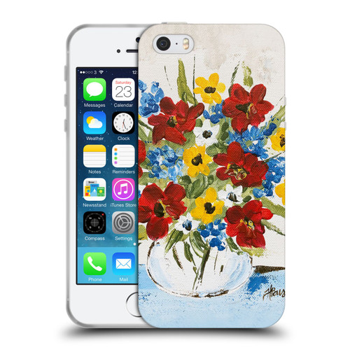 Haley Bush Floral Painting Patriotic Soft Gel Case for Apple iPhone 5 / 5s / iPhone SE 2016