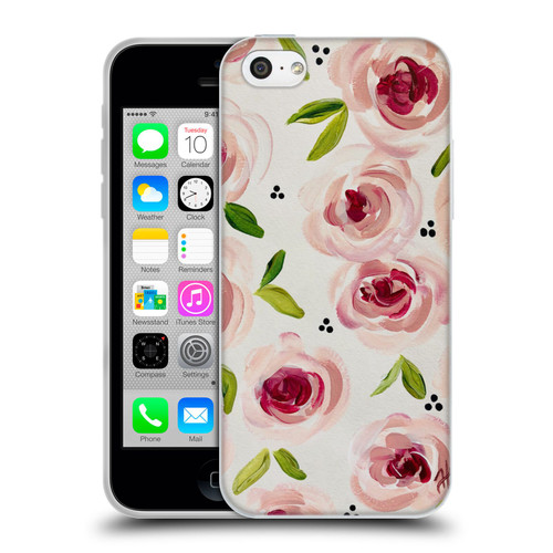 Haley Bush Floral Painting Pink Pattern Soft Gel Case for Apple iPhone 5c