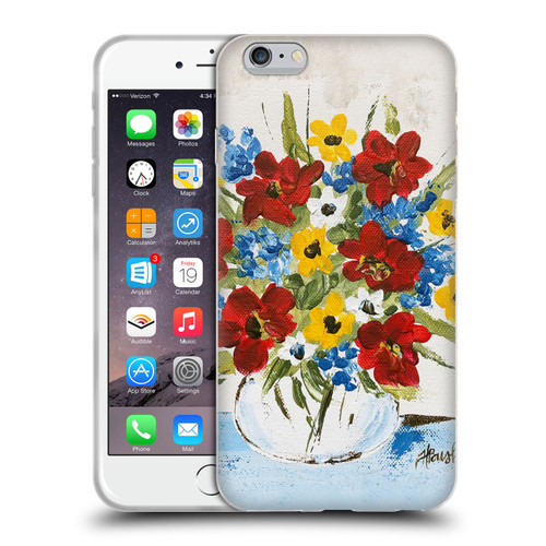 Haley Bush Floral Painting Patriotic Soft Gel Case for Apple iPhone 6 Plus / iPhone 6s Plus