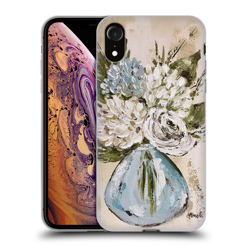 Haley Bush Floral Painting Blue And White Vase Soft Gel Case for Apple iPhone XR