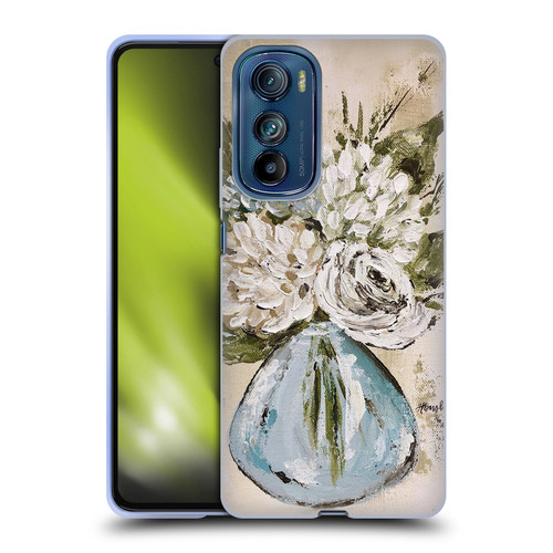 Haley Bush Floral Painting Blue And White Vase Soft Gel Case for Motorola Edge 30