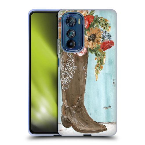 Haley Bush Floral Painting Boot Soft Gel Case for Motorola Edge 30