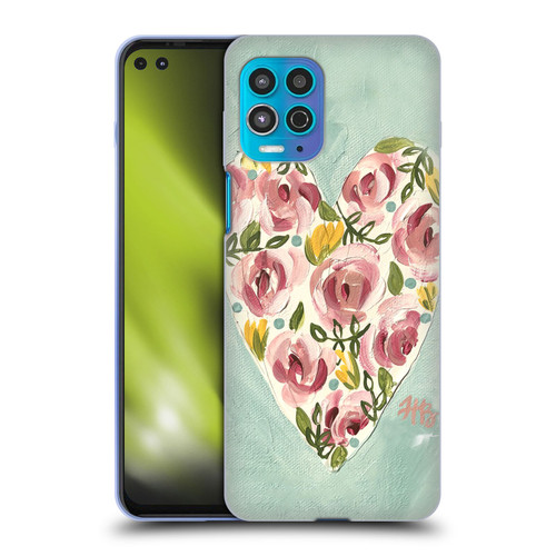 Haley Bush Floral Painting Valentine Heart Soft Gel Case for Motorola Moto G100